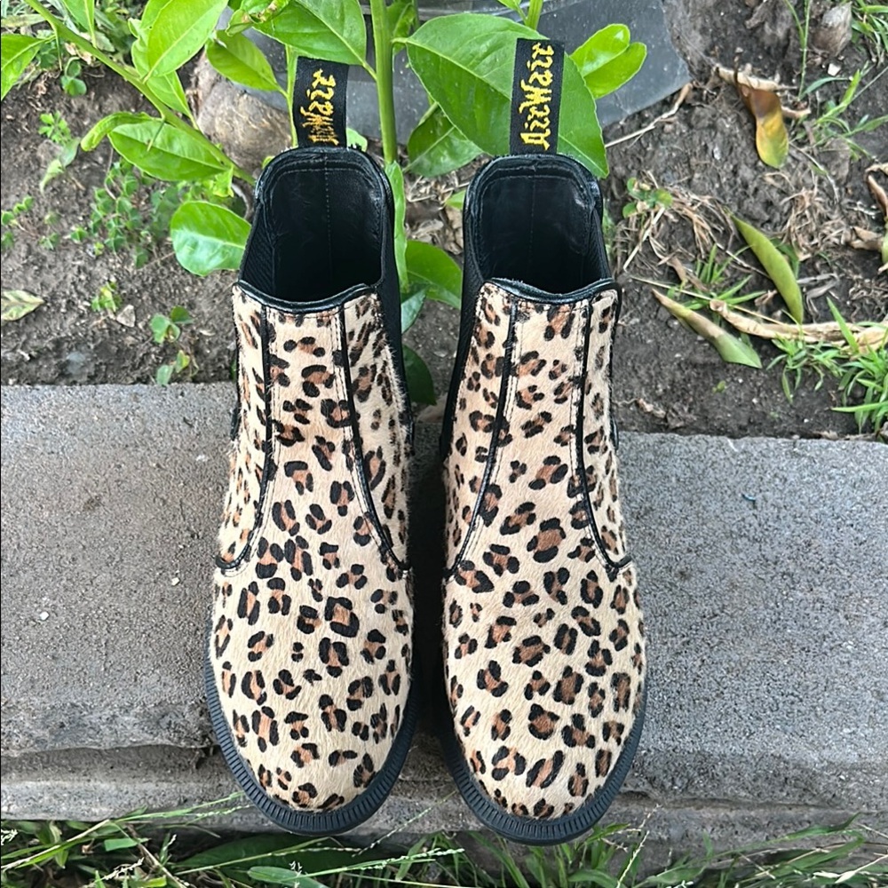 Dr. Martens Leopard Print Chelsea Boots - Tan, Black, Brown